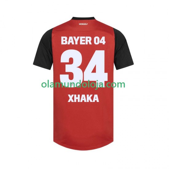 Camisola Bayer 04 Leverkusen XHAKA 34 Homem Equipamento Primeiro 2024-2025 Manga Curta